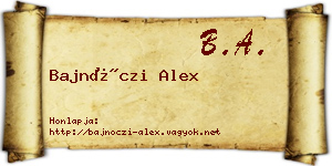 Bajnóczi Alex névjegykártya